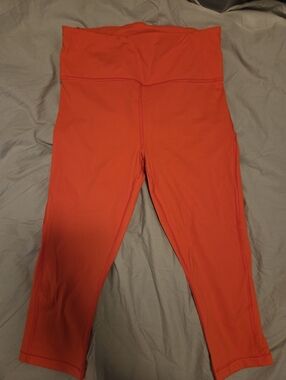 Athleta High Waist Orange Cropped Leggings